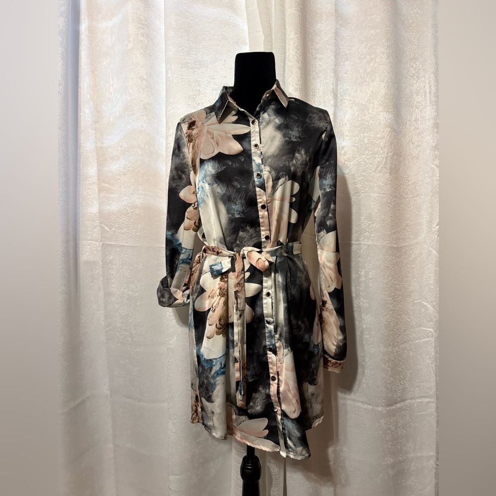 Elegant Floral Long Sleeve Dress